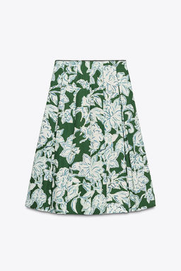 ZW COLLECTION PLEATED FLORAL SKIRT - Zara фото 15