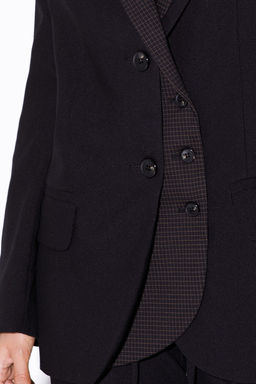 Жакет Pirs 5502 черный + бежевая клетка  фото 5