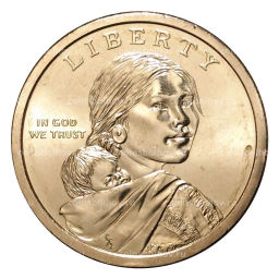 1 доллар 2012 года Сакагавея Индеец с лошадью P