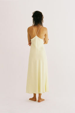 VESTIDO LENCERO ZW COLLECTION / Amarillo pastel - Zara фото 3