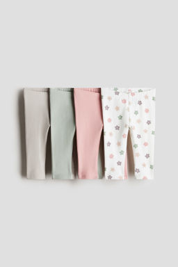 Pack de 4 leggings en punto de algod?n