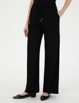 Siyah Y_ksek Bel Loose Fit Pantolon