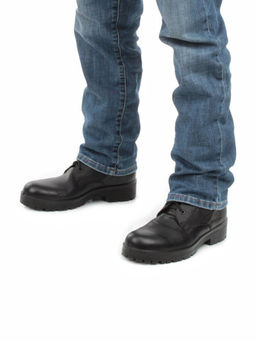 05-9007 BLACK Ботинки зимние мужские (искусственная кожа, искусственный мех)