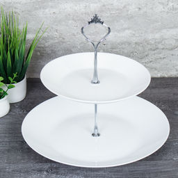 Фруктовница 2-х ярусная Глэйд белая, арт. DPG-2/LMLPP72/100/FLMLQP95 White (716595, 724014)