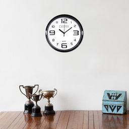 Часы настенные «Числа», d=23 см, черные