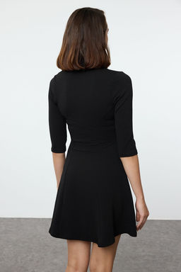 TRENDYOLMILLA K?rm?z? Polo Yaka Skater/Belden Ac?lan Mini Orme Elbise TWOAW25EL00499  фото 5