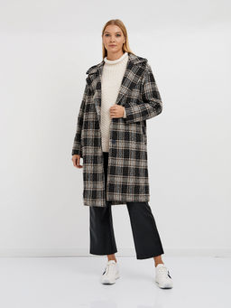 Пальто женское из шерсти в клетку