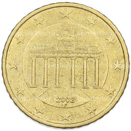 Монета 50 евроцентов 2002 года F Германия