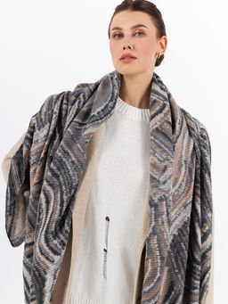 Большой, мягкий, тонкий и очень нежный двусторонний палантин с рисунком - Tantino фото 2