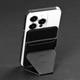Магнитный кошелёк-подставка Windigo, поддержка Magsafe, для iPhone 12/13/14/15, графитовый чёрный  фото 2