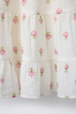 FLORAL TEXTURED DRESS WITH RUFFLES - Zara фото 4