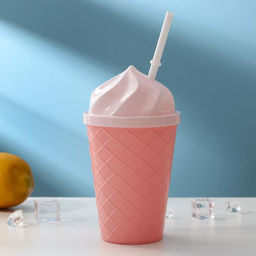 Цена за 12 шт. Стакан Пломбир, 500 мл, с крышкой и трубочкой, цвет МИКС