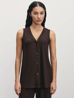 Трикотажный жилет в рубчик / Zarina  фото 4