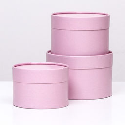 Набор шляпных коробок 3 в 1,Пыльная роза,16 х 10,14 х 9,13 х 8,5 см