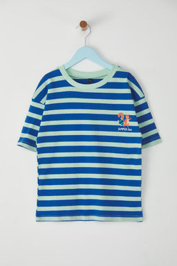 Bordo %100 Pamuk Unisex Cizgili Bask?l? Oversize Kal?p K?sa Kol Orme T-Shirt TKDSS25TS00037 - Trendyolmilla фото 6