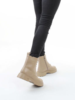 04-PAS144-2Z BEIGE Ботинки зимние женские (натуральная кожа, 100% шерсть)