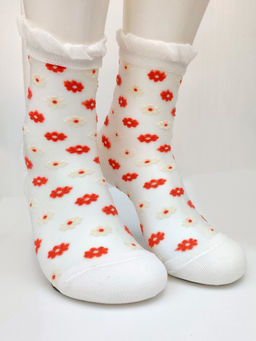 Носки Прозрачные р.35-40 Ромашки Красные - Krumpy фото 6