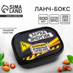 Цена за 2 шт. Ланч - бокс прямоугольный Заряд энергии, 500 мл