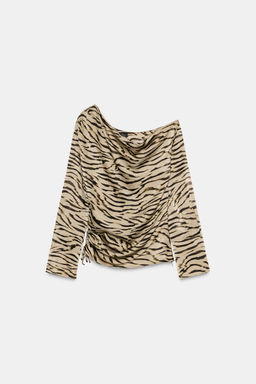 ASYMMETRIC ANIMAL PRINT TOP - Zara фото 3