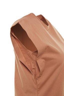 TRENDYOLMILLA Siyah %100 Pamuk Vatka Gorunumlu Basic Bisiklet Yaka Orme T-Shirt TWOSS20TS0021  фото 7