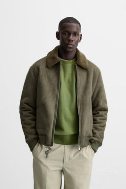 FAUX SUEDE CONTRAST JACKET - Zara фото 12