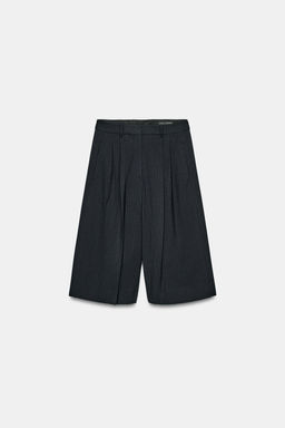ZW COLLECTION PINSTRIPE PLEATED BERMUDA SHORTS - Zara фото 5