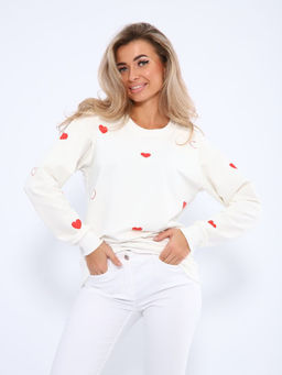 Свитшот женский, модель 173, трикотаж (46 размер, Романтика, молочный)