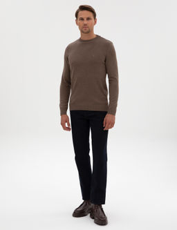 Vizon Melanj Slim Fit _eyrek Yaka Basic Triko Kazak - Pierre cardin фото 4