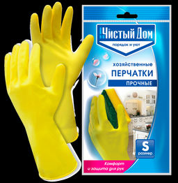 ТЭ Чистый дом Перчатки хозяйственные (S)