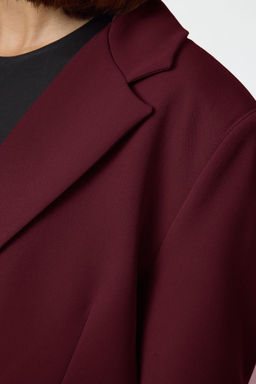 Bordo Ekstra Oversize Dokuma Blazer Ceket TWOAW24BC00107