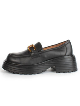 03-PDAG52-1 BLACK Лоферы женские (натуральная кожа)