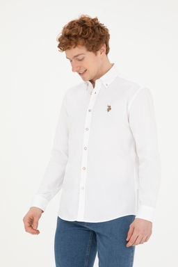 Мужская белая рубашка с длинным рукавом - U.s. polo assn фото 15