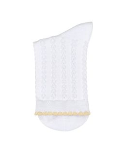 OMSA kids Calzino 22A03 ажурная косичка и цветочки - bianco  фото 3