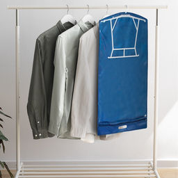 Чехол для одежды, кофр с вешалкой, плотный 40×70×5 см, с прорубной ручкой, синий