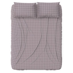 Простыня 1,5 спальная "Таттерсол, серо-бежевый" 150х215см, бязь "Комфорт" 121г/м2, хлопок 100%, упаковка "классическая" ПВХ 28х41см, "Домашняя мода" (Россия)