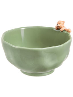 Салатник 650 мл 17*15*9,5 см "Медвежонок" фарфор, зеленый