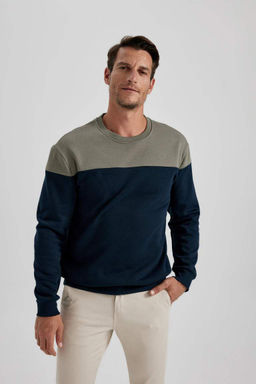 Плотный свитшот Comfort Fit с круглым вырезом - Defacto фото 7