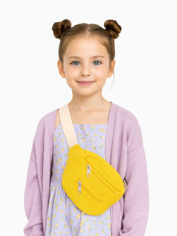 Сумка детская поясная на молнии, наружный карман, жёлтая