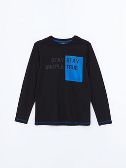 Bisiklet Yaka Bask?l? Erkek ?ocuk Ti??rt