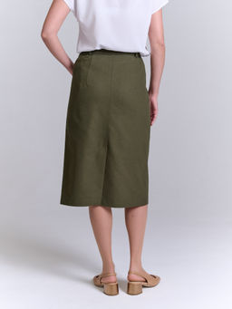 Джинсовая юбка А-силуэта