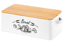 Хлебница 38*18*12,5 см BREAD с бамбуковой крышкой-доской, белая - Elan gallery фото 4