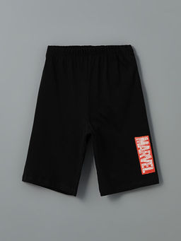 Bisiklet Yaka Marvel Bask?l? Erkek ?ocuk ?ortlu Pijama Tak?m?