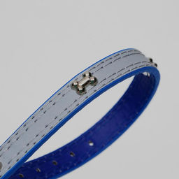 Ошейник с косточками светоотражающий, 37 х 1,3 см, ОШ 26-33, синий - Пижон фото 5