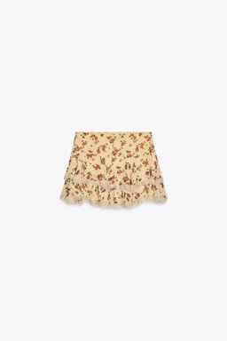 FLORAL RUFFLE MINI SKIRT - Zara фото 6