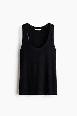 Camiseta sin mangas en viscosa acanalada