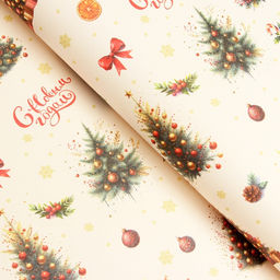 Цена за 3 шт. Бумага упаковочная «Ёлочки», белый крафт, 1 лист, 80 г/м², 70×100 см