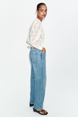 CHAQUETA CRUZADA ENCAJE / Blanco - Zara фото 7