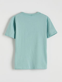 Bisiklet Yaka Bask?l? Erkek ?ocuk Ti??rt