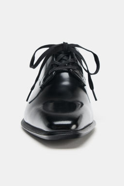 LEATHER LACE-UP DERBY SHOES - Zara фото 4