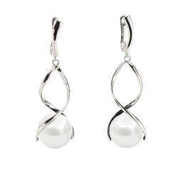 Серьги Гелена майорка белая